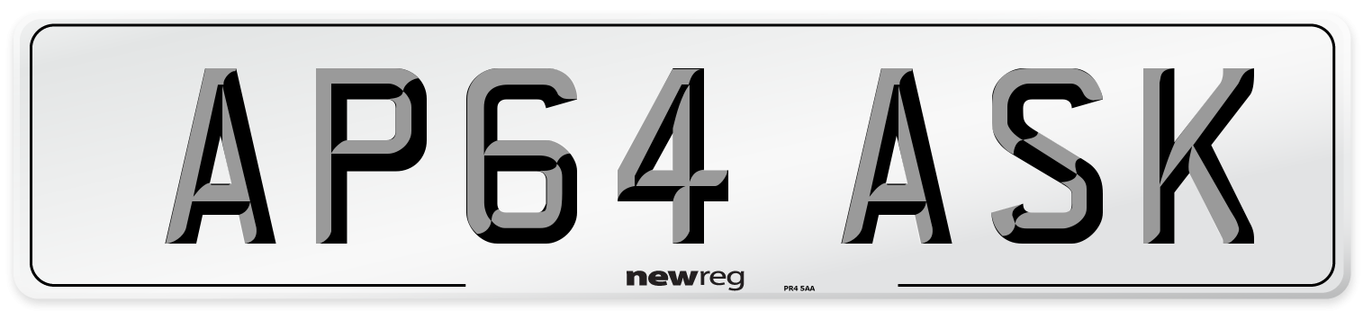 AP64 ASK Number Plate from New Reg